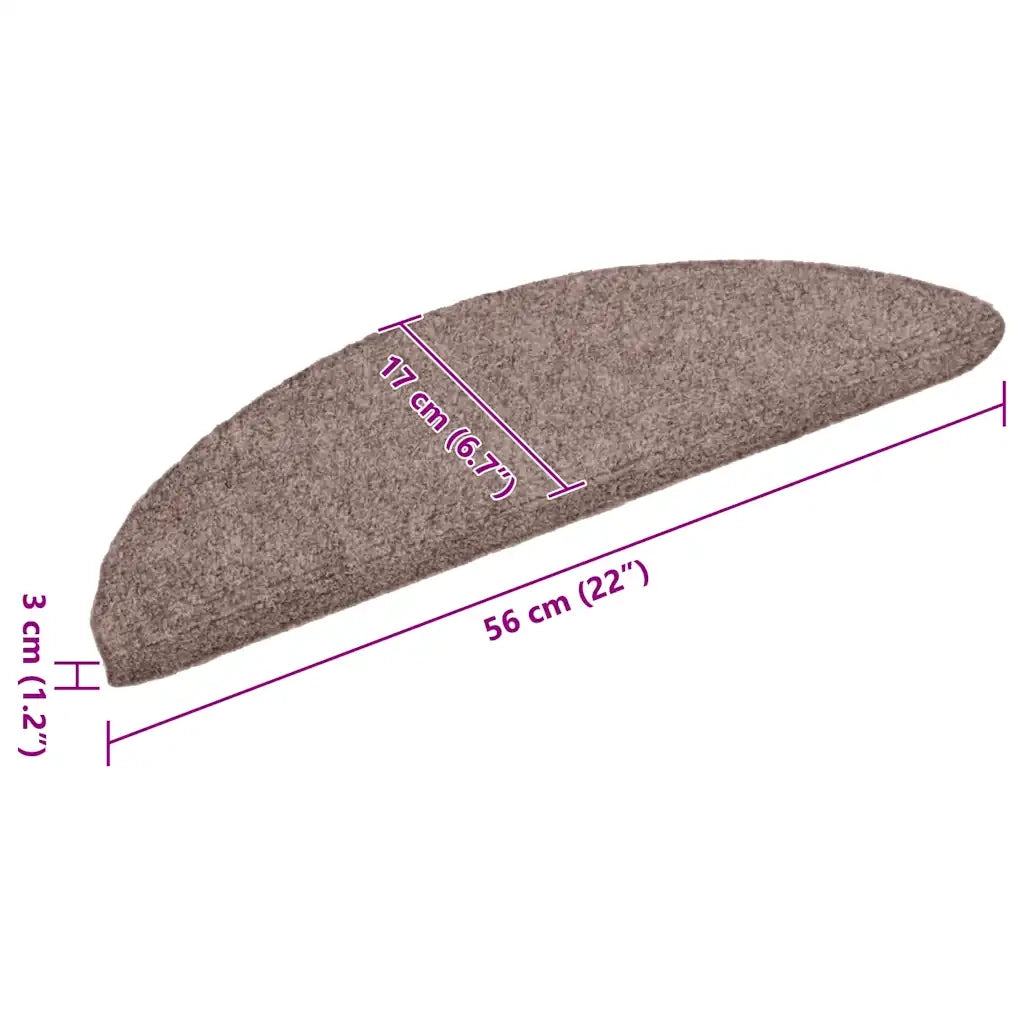 Tappetini per scale autoadesivi 20 pz 56x17x3 cm Marrone Chiaro Semicircolari 3365667