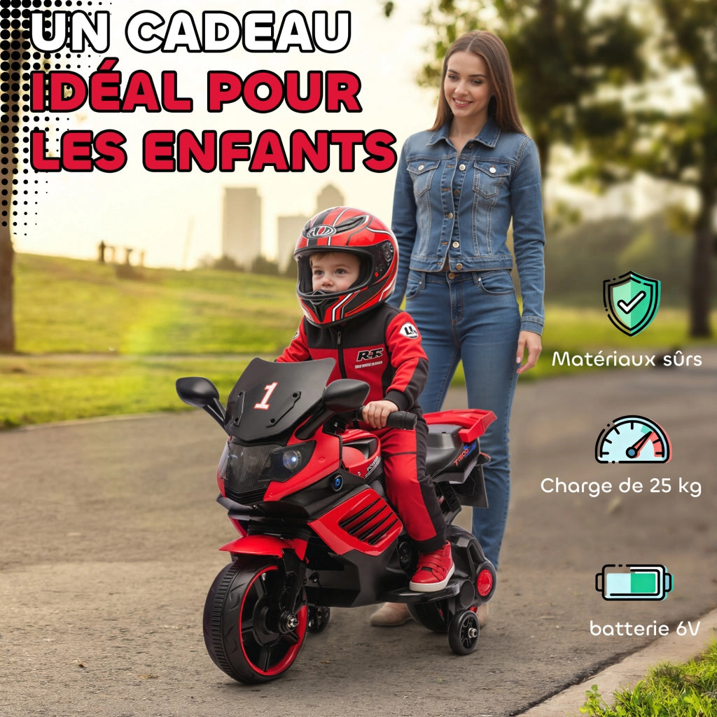 Auto elettrica per bambini ¨C zephmum ¨C 6V, rosso, luci e suoni