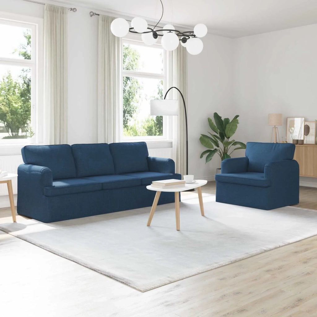 Set di divani 2 pcs Blu 201 x 80 x 85 cm Tessuto 3407610