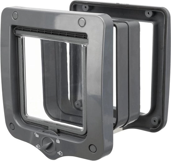 Cat flap con 4 posizioni e tunnel per gatti.