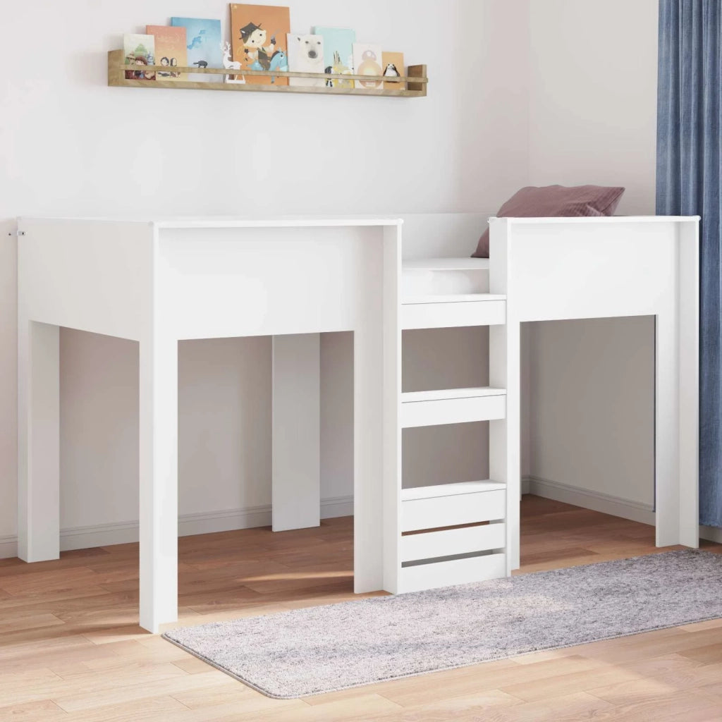 Letto a Castello per Bambini | Letto Infantile | Lettino Bianco 90 x 200 cm
