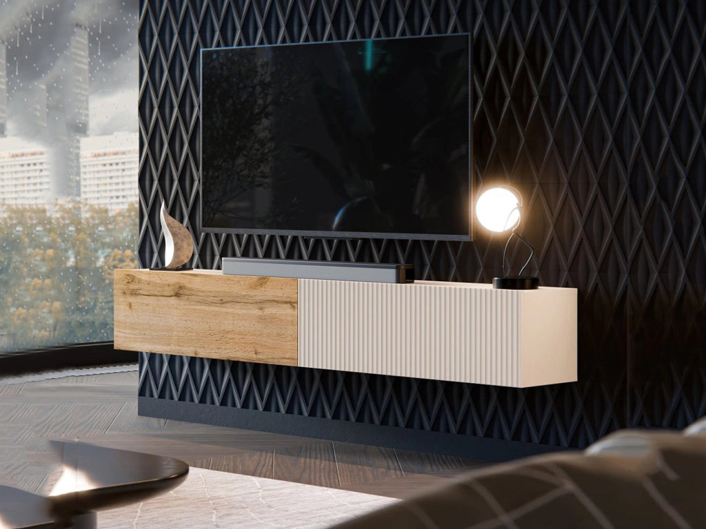 Mobile porta TV Sindia, Beige e Rovere