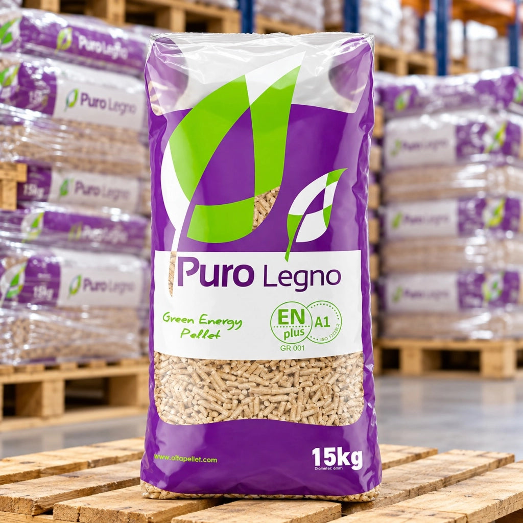 Pellet puro legno green energy en plus a1 sacco da 15 kg Ø 6 mm