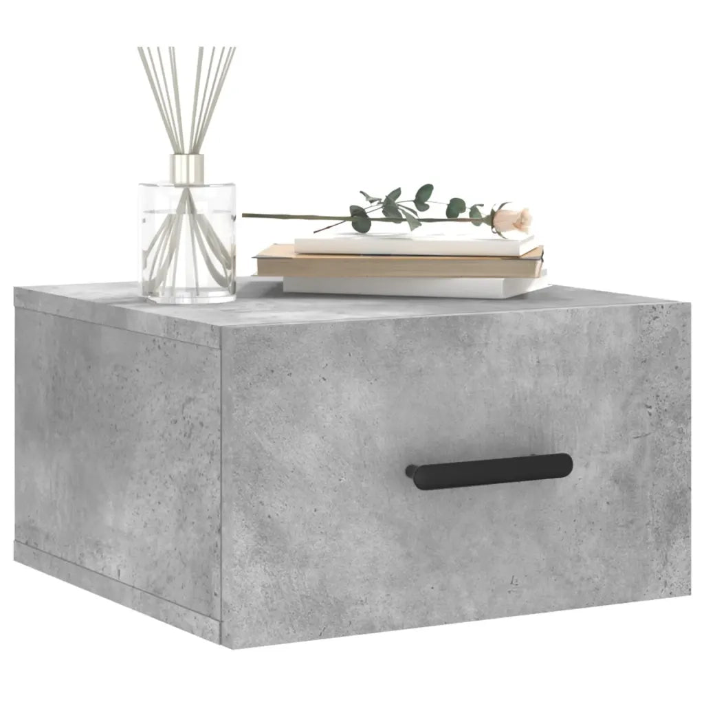 Comodino a Muro Grigio Cemento 35x35x20 cm 829844