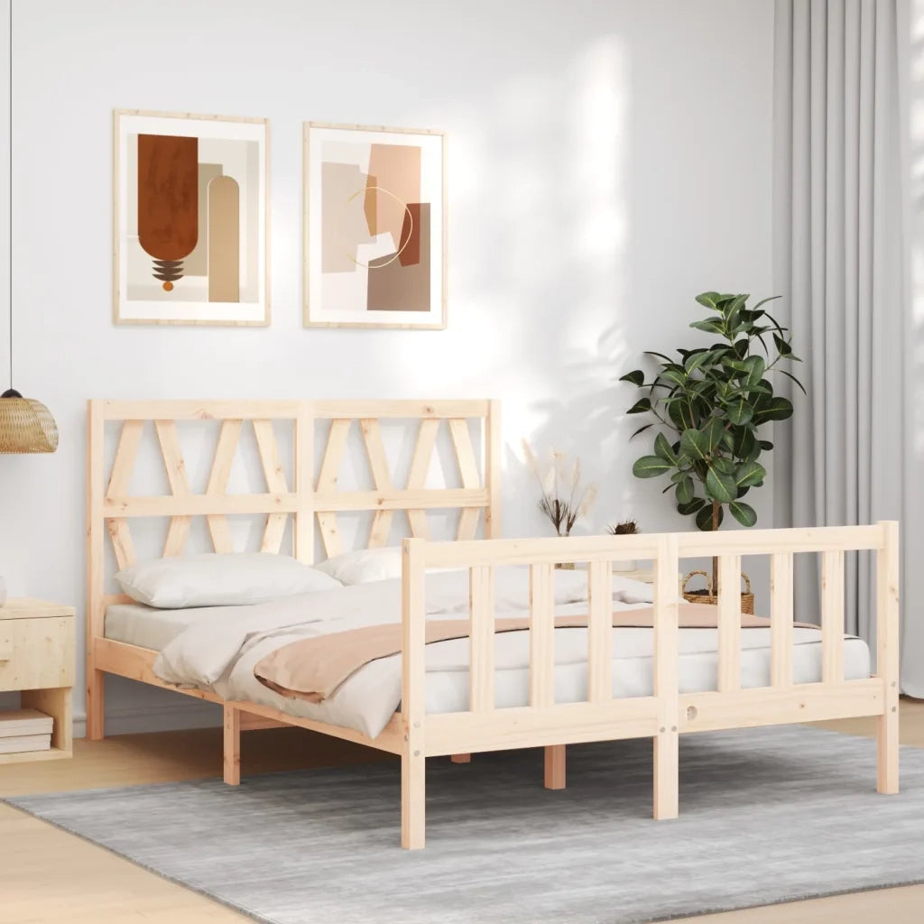 Giroletto senza Materasso-Struttura Letto 140x200 cm in Legno Massello di Pino 193681