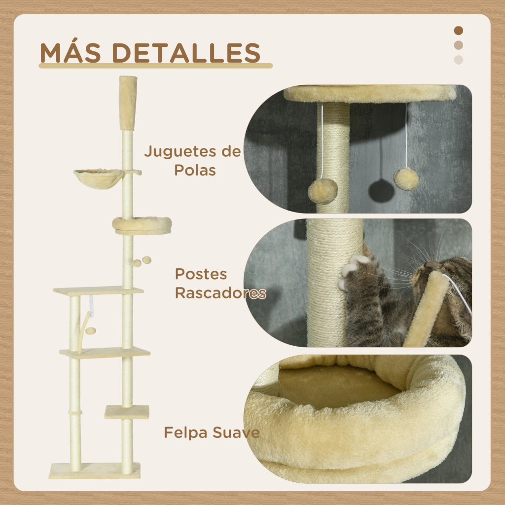 Albero per gatti ¨C Minimal ¨C Beige 230-250 cm