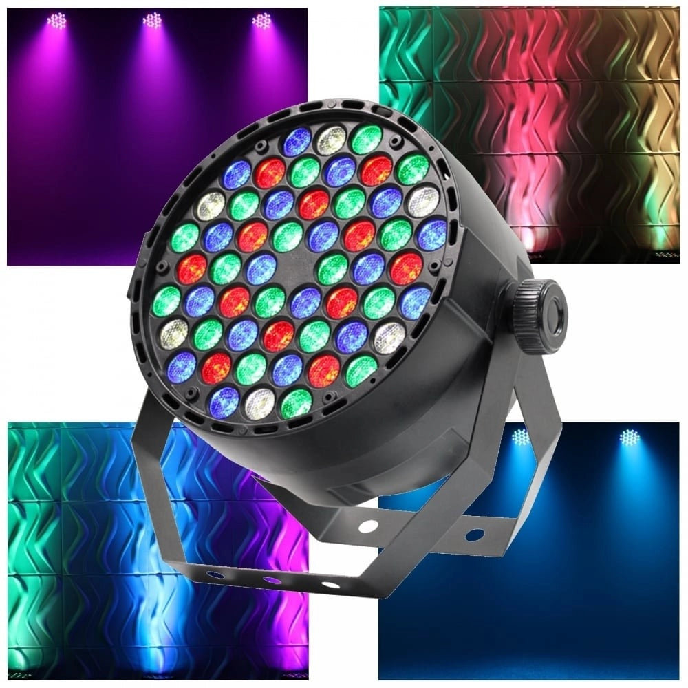 Trade Shop - Proiettore Slim Dmx512 Effetto Luce Flat Par Light Rgb+w Alta Luminosita 54 Led -