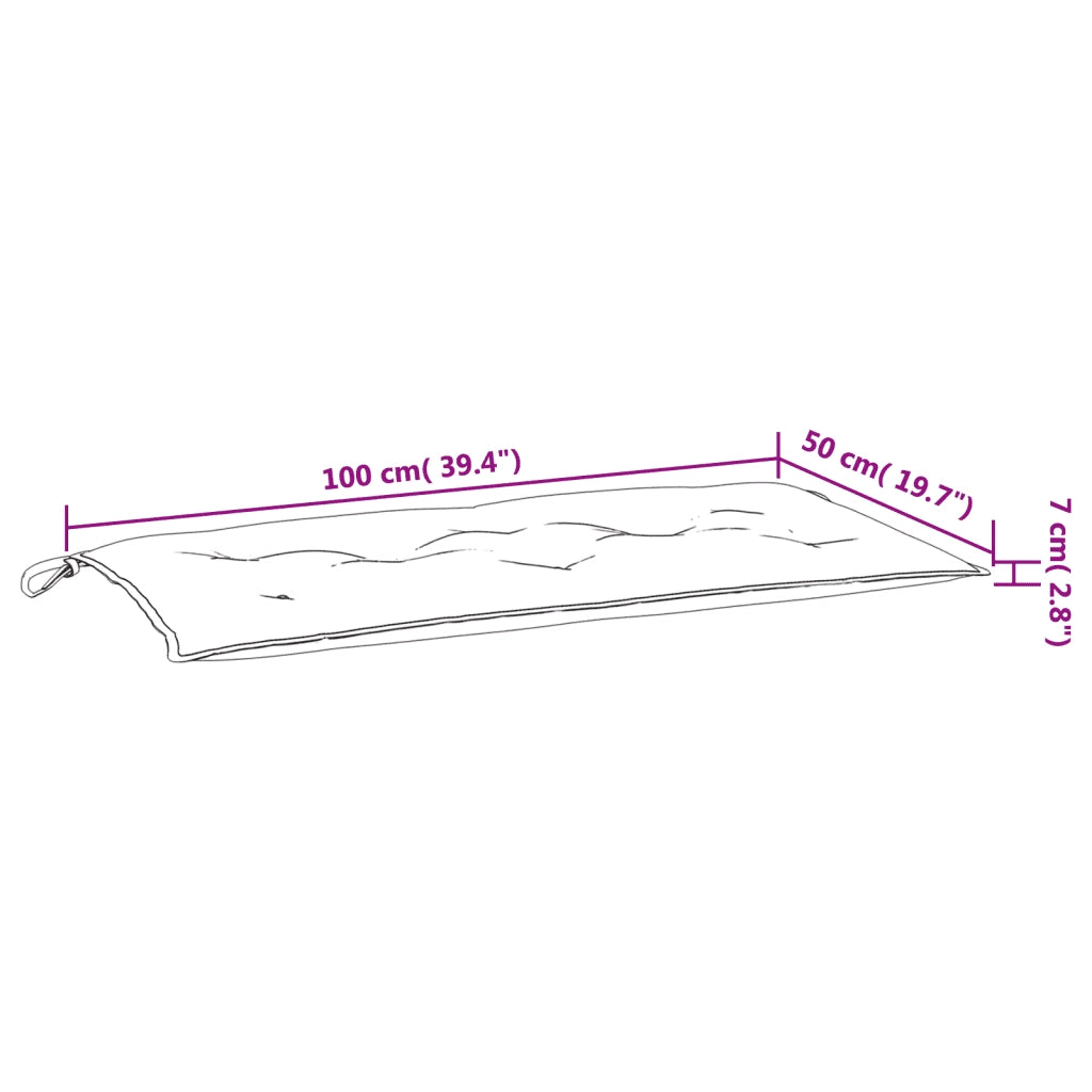 Cuscino Panca Giardino-Cuscini per panchina da esterno Grigio Scuro M¨¦lange 100x50x7 cm Tessuto 880233