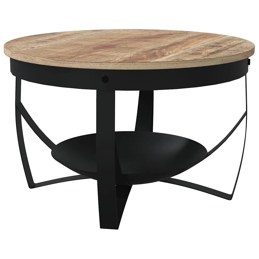 Tavolino da Salotto Ø68x43cm in Legno di Mango Grezzo 320794