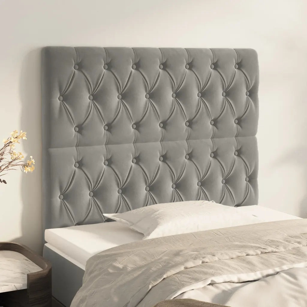 Testiera | Testata Grigio Chiaro 90x7x118/128 cm Velluto