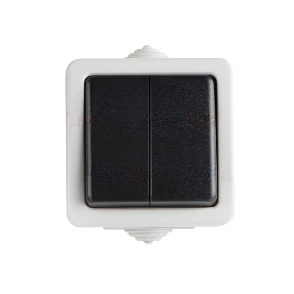 Kanlux TEKNO interruttore doppio nero IP54 10AX 25351