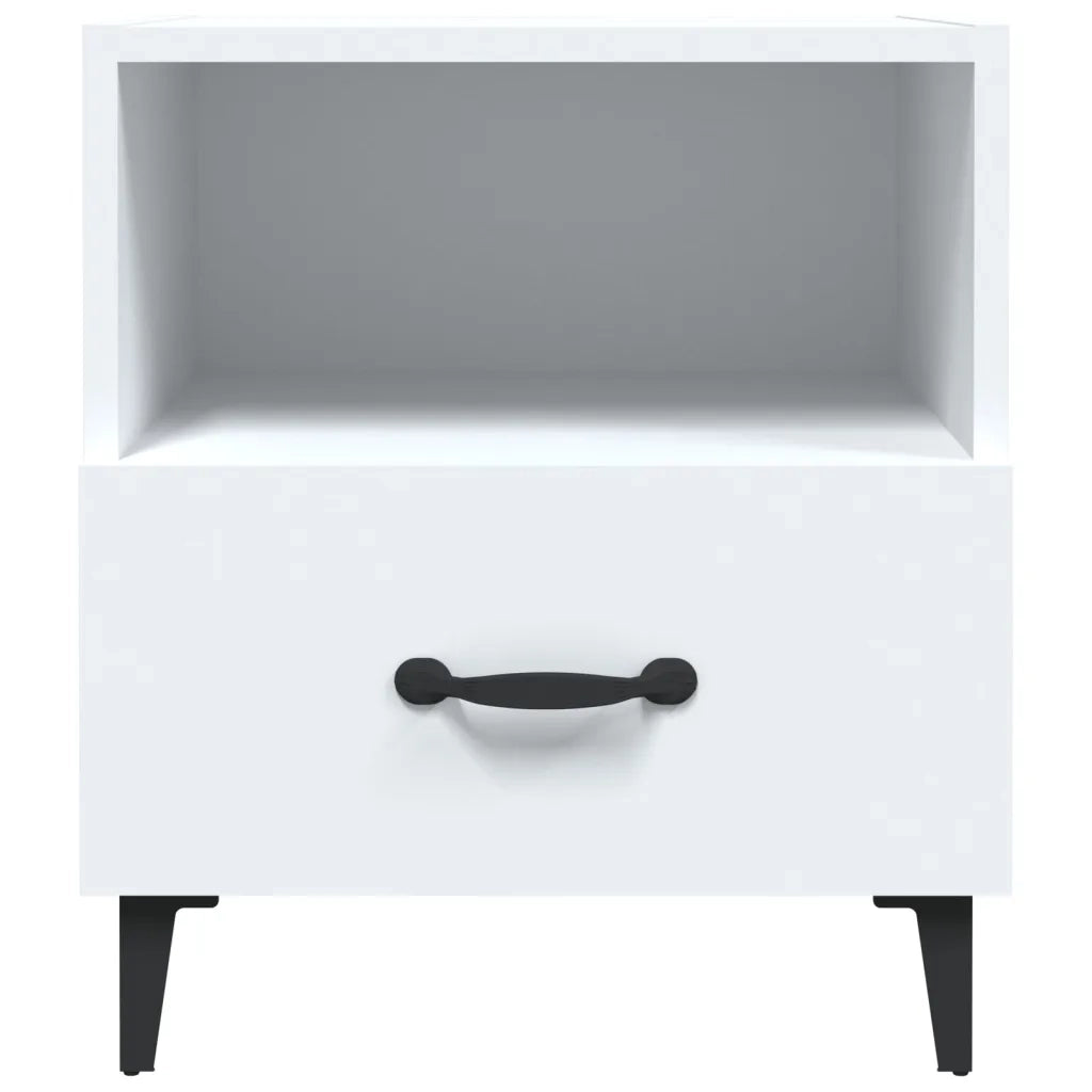 Comodino | Armadio da Notte | Mobiletto da notte Bianco in Legno Multistrato