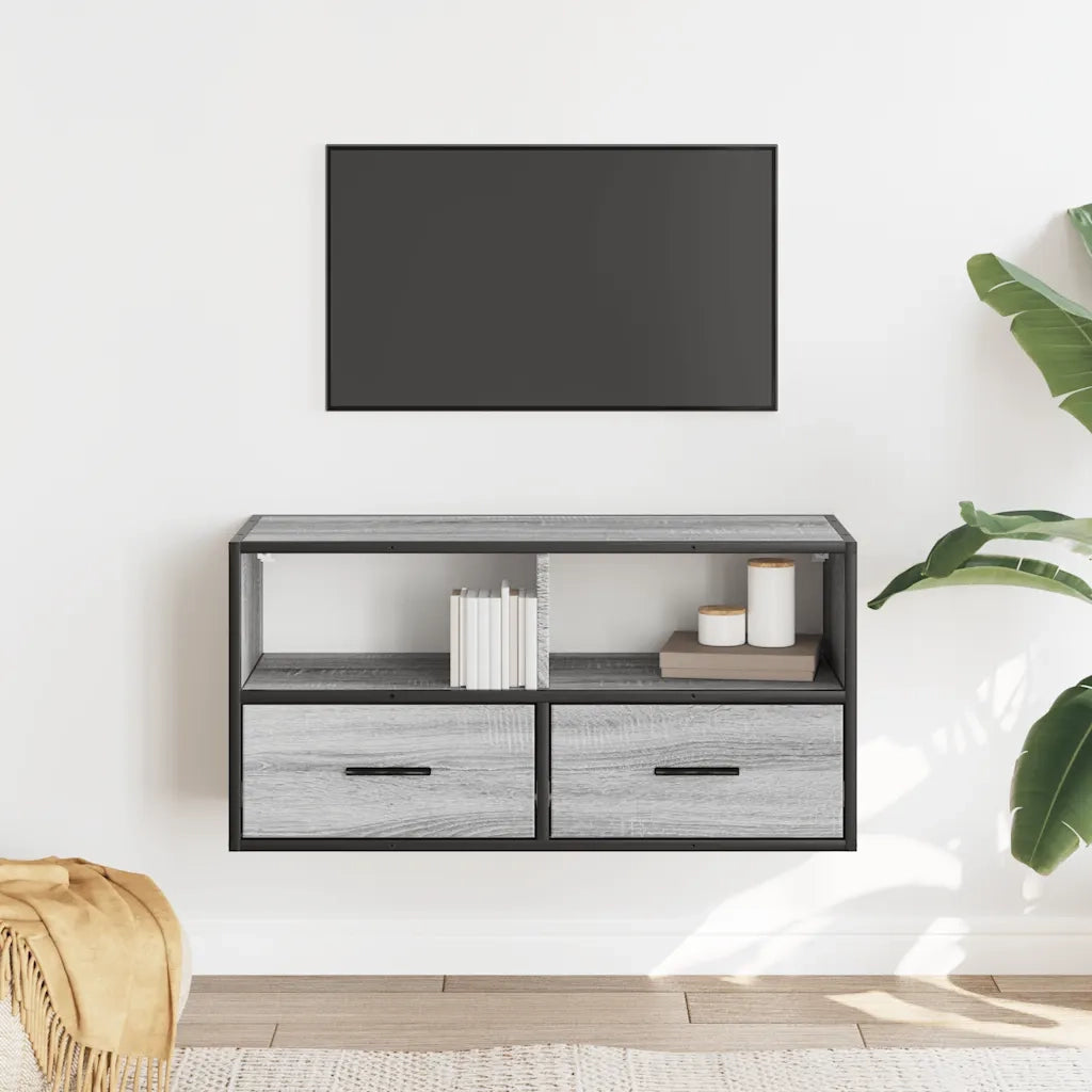 Mobile TV | Armadietto TV | Mobile Porta TV Grigio Sonoma 80x31x39,5 cm Legno Multistrato Metallo