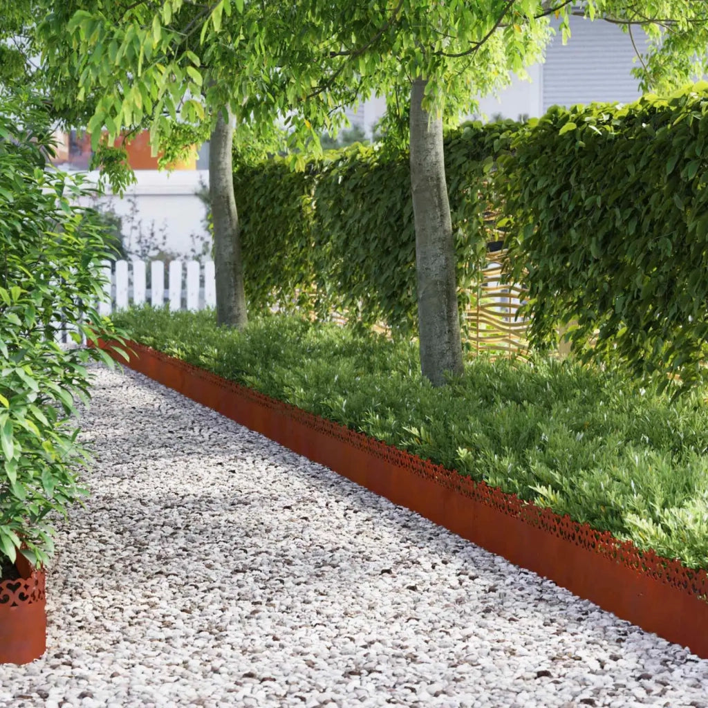 Bordure per prato 10 pcs Ruggine 103 x 0,05 x 22 cm 874783