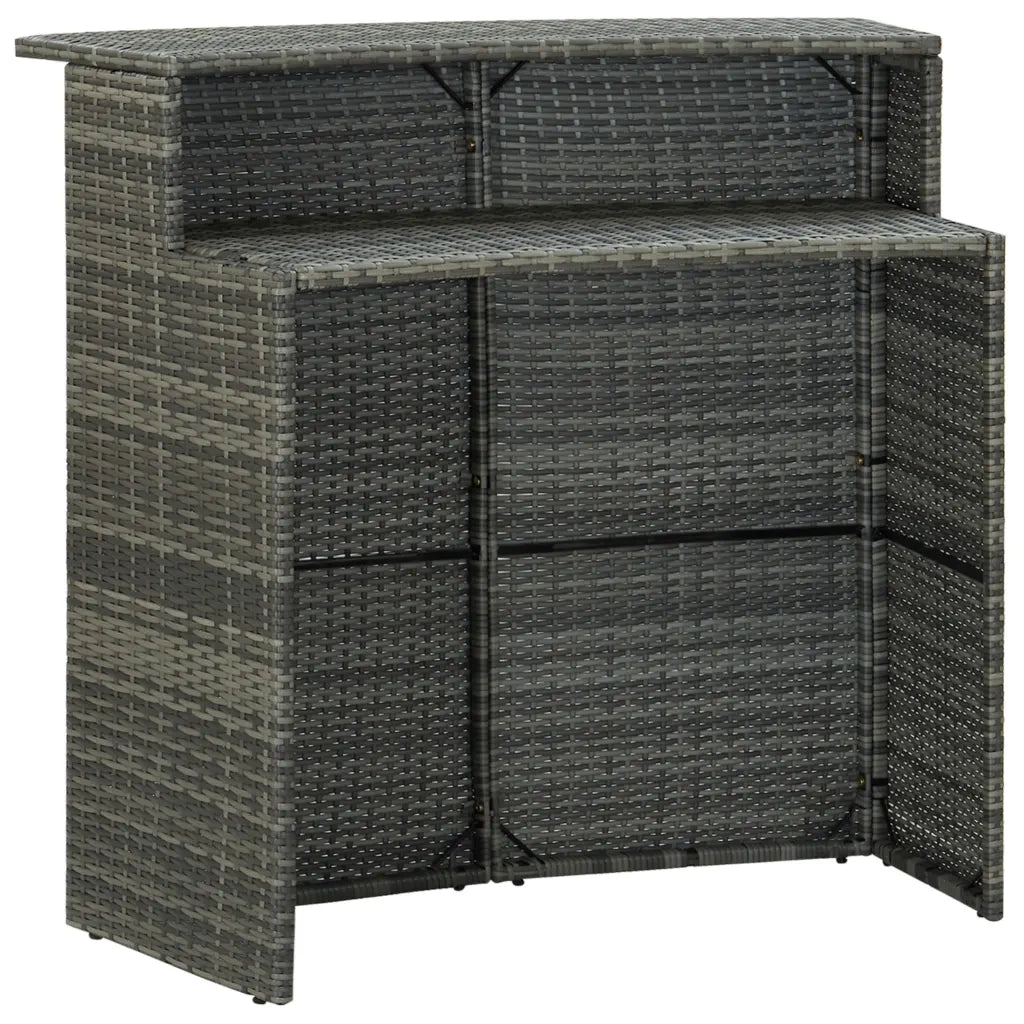 Set Bar da Giardino 3 pz con Cuscini Grigio 3064882