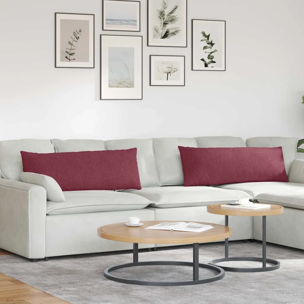Cuscini da Divano 2 pcs Rosso Vino 120 x 40 cm Tessuto 42013785