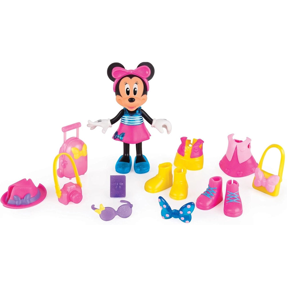 Minnie Jet Set Bambola 15 cm 12 Accessori 3 Vestiti Intercambiabili Idea Regalo