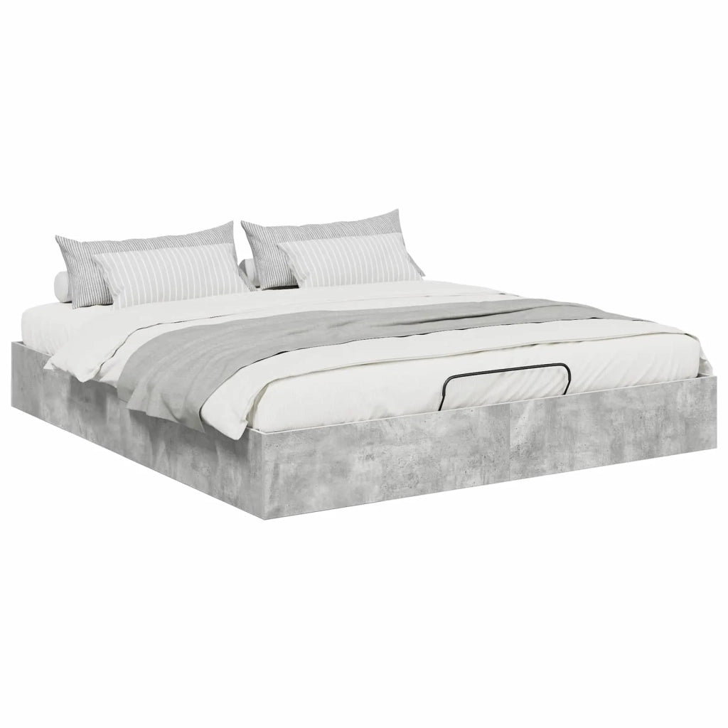 Letto matrimoniale | Letto per adulti | Letto ottomano Grigio Cemento 160 x 200 cm Legno ingegnerizzato