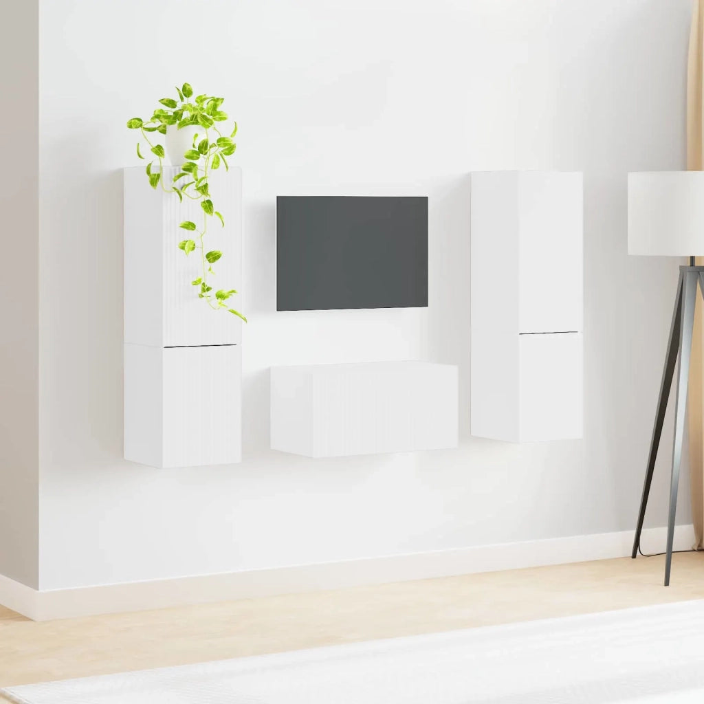 Set mobile TV 5 pcs Bianco Legno multistrato 3409096
