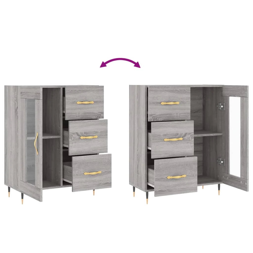 Buffet credenza cassettiera armadio mobile contenitore organizer cucina soggiorno Sonoma 69,5 x 34 x 90 cm legno ingegnerizzato grigio 02_0036453