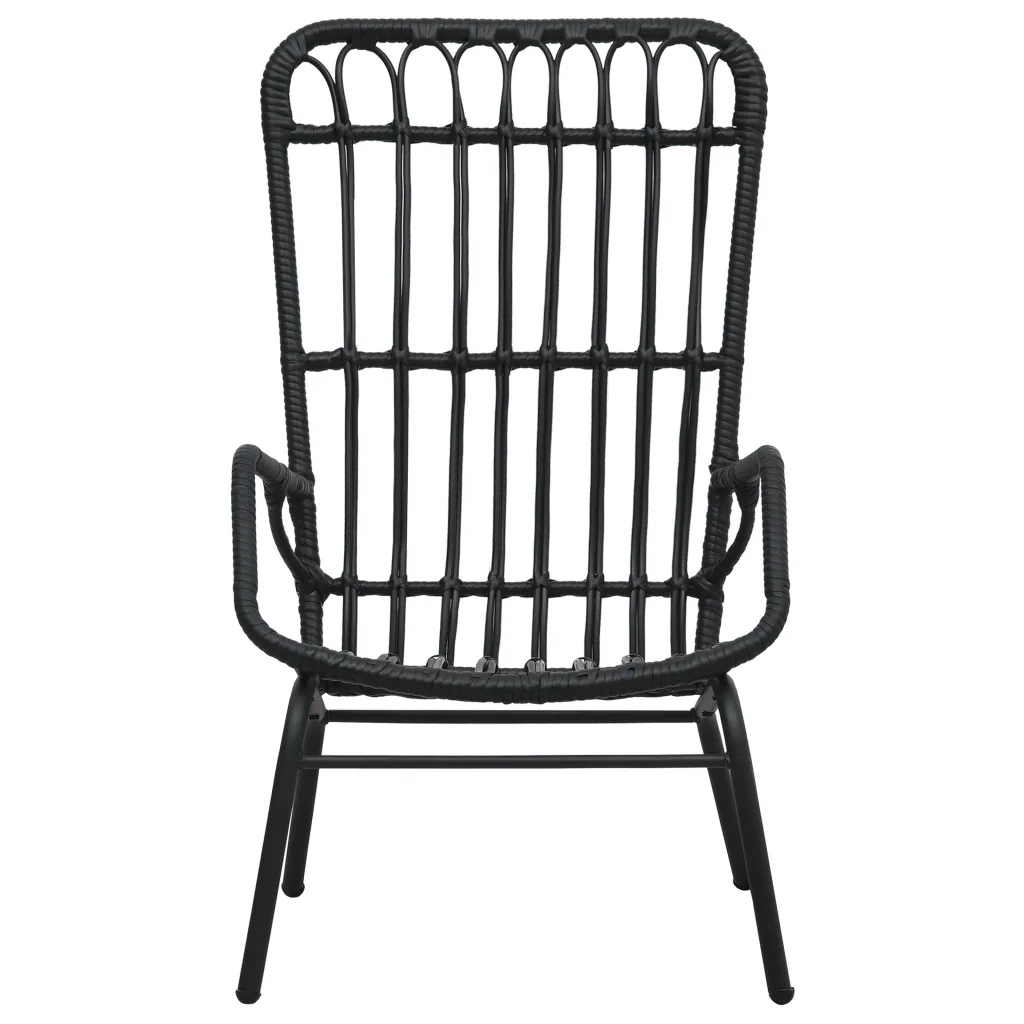 Sedia da Giardino in Polyrattan Nera 48581