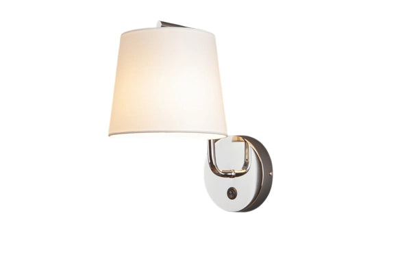 Applique CHICAGO cromata con paralume bianco E27 Maxlight