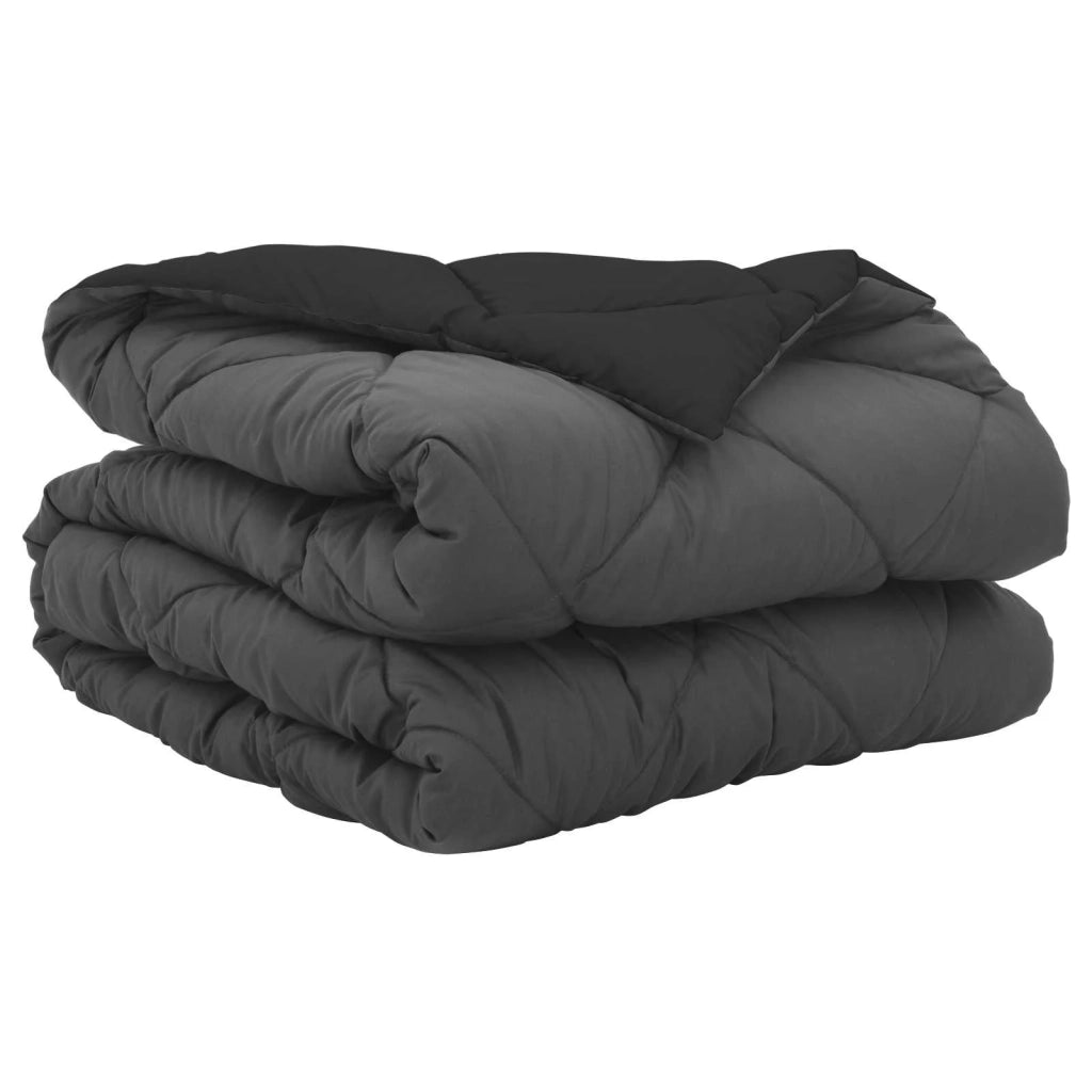 Duvet Estivo Nero e antracite 200 x 140 cm Microfibra 42025477