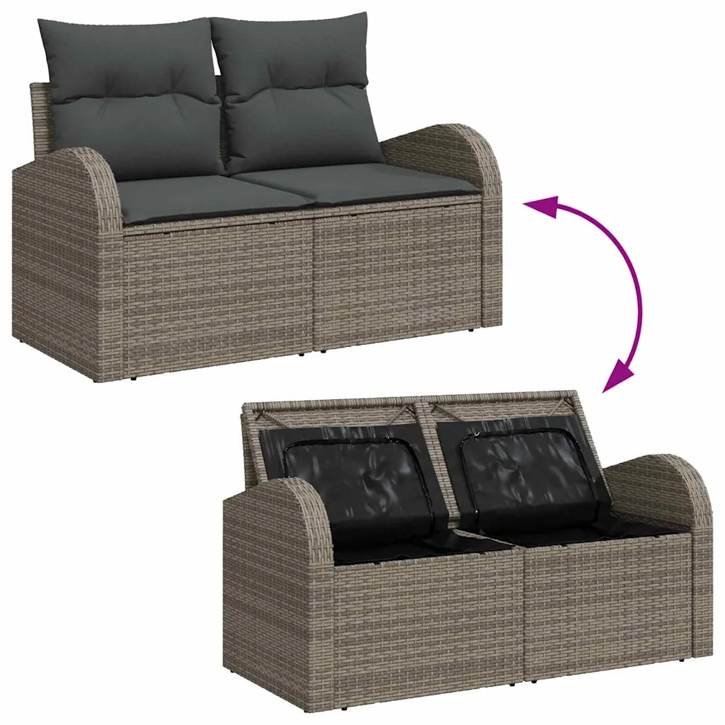 Set Divano da Giardino 7 pcs Grigio Rattan in Polipropilene 3357302