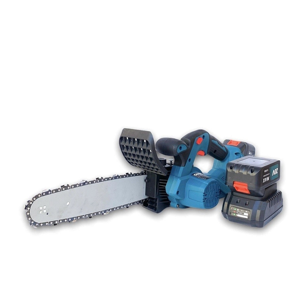 Trade Shop - Motosega A Batteria 20v Mini Elettrosega Lama 10'' 4ah 2 Batterie Serbatoio Olio -