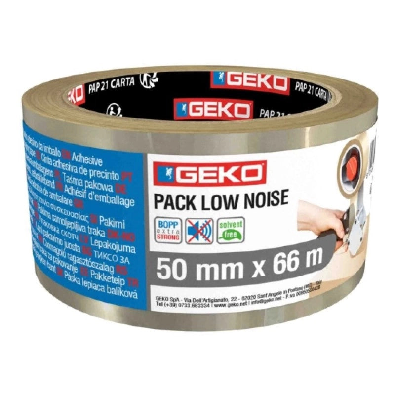 Nastro imballaggio trasparente low noise 50 mm x 66 m