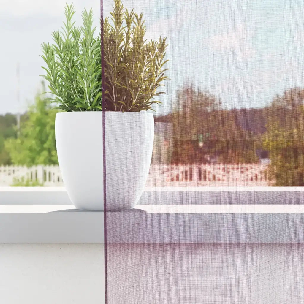 Tende in Voile con Tasche per Aste 2 pz Viola