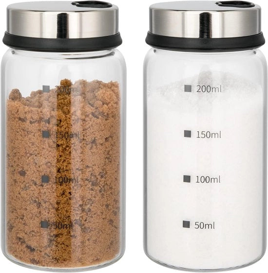 Set di contenitori per erbe con coperchio a vite - vetro borosilicato - 2 pezzi