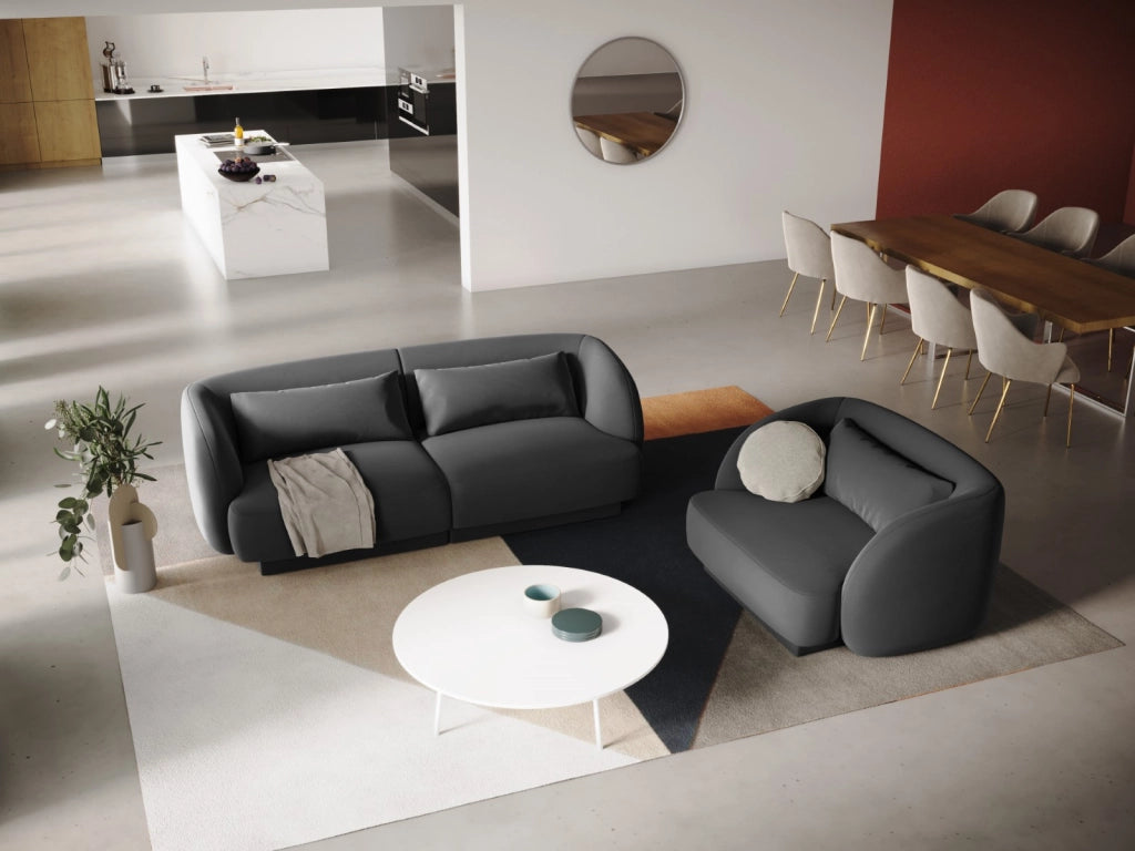 Cosmopolitan Design - Poltrona "Tulum" in velluto grigio 