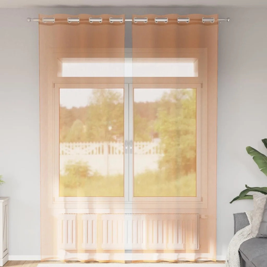 Tende in Voile con Occhielli 2 pz Terracotta