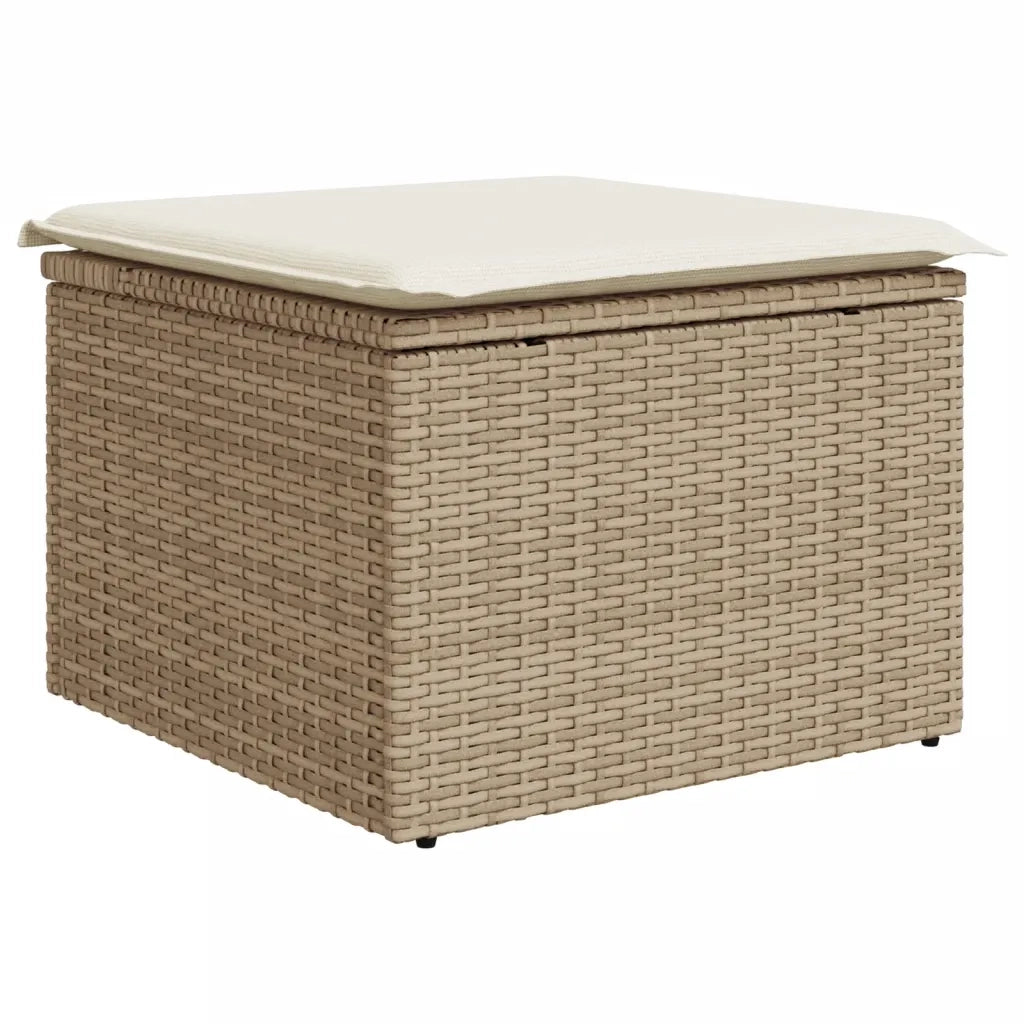 Set Divano da Giardino 10 pz con Cuscini Beige in Polyrattan 3256499