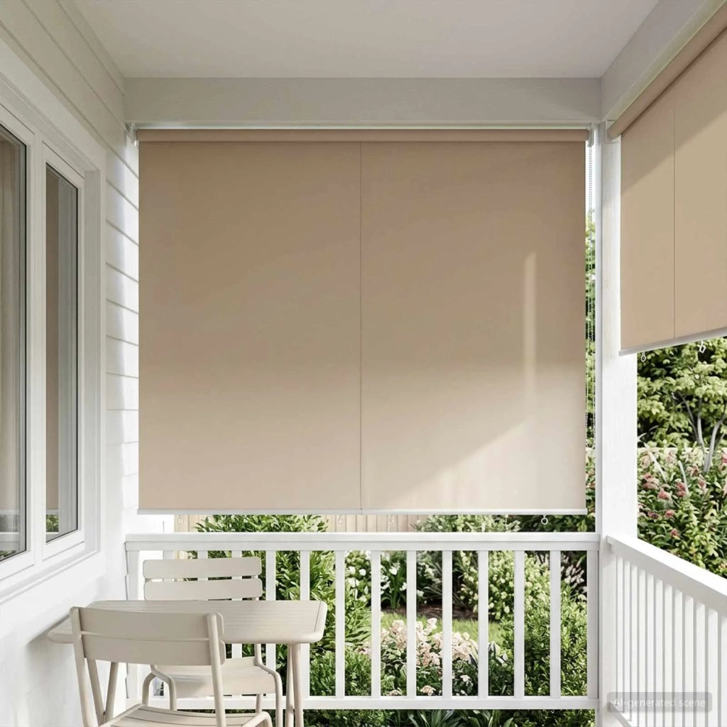 Voletta a rullo | Tenda a rullo con protezione UV Beige 180 x 140 cm Poliestere