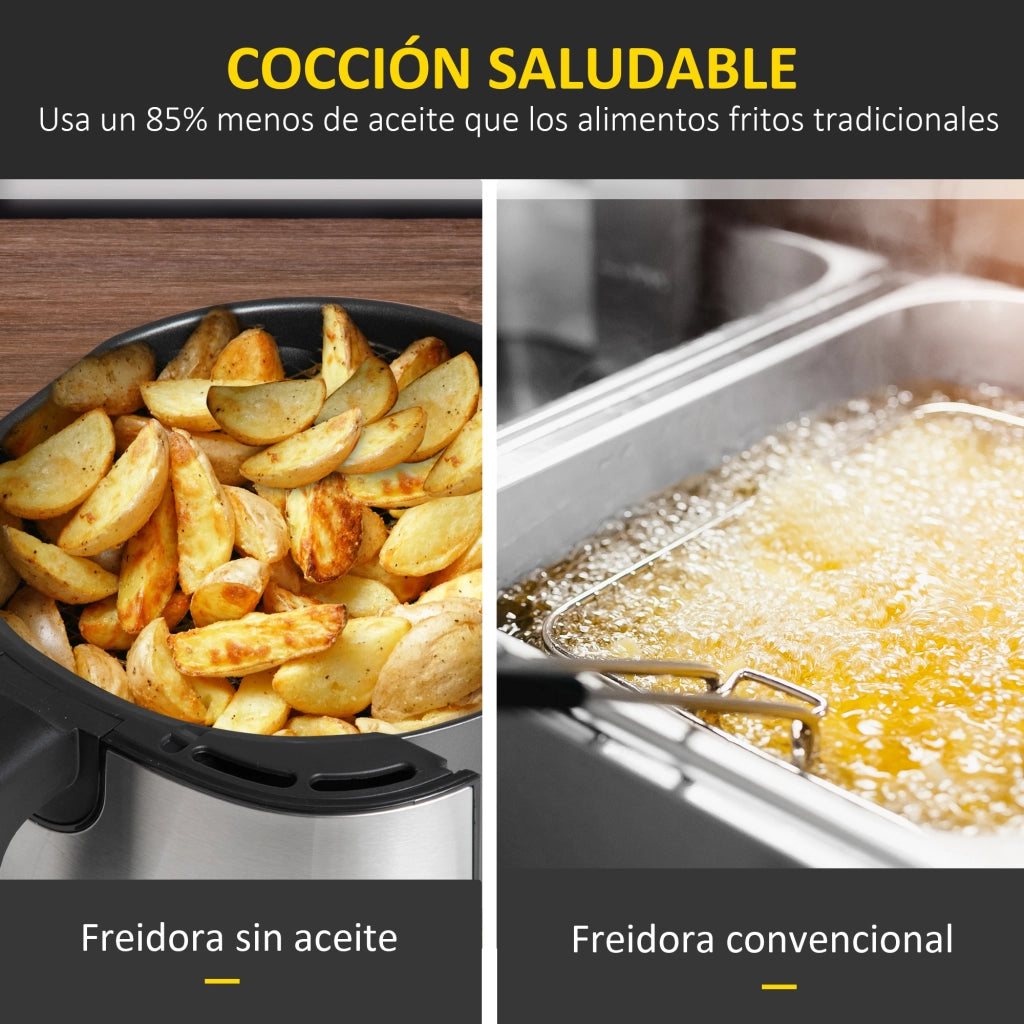 Friggitrice ad Aria 6,5L ¨C Xylo ¨C 1700W, 8 Programmi, Display LED Touch, Antiaderente, Nero