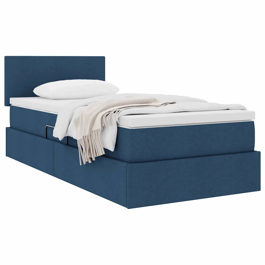 Letto con contenitore e materasso con materasso Blu 90 x 190 cm