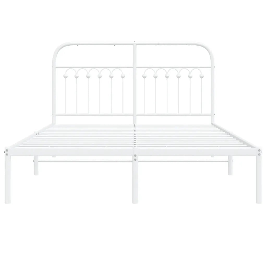 Giroletto con Testiera Metallo Bianco 140x190 cm 376649