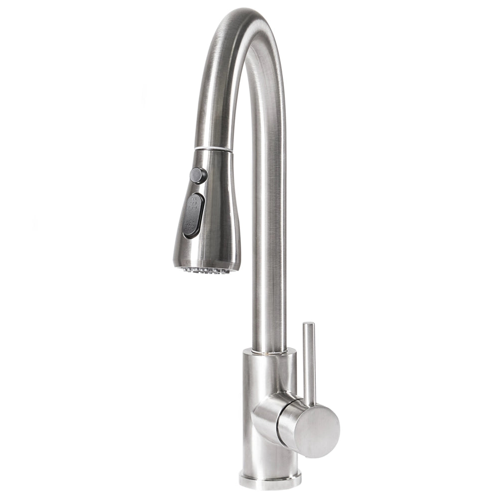 Rubinetto da cucina moderno rubinetto miscelatore a spruzzo estraibile bobina a molla in acciaio inossidabile beccuccio girevole argento