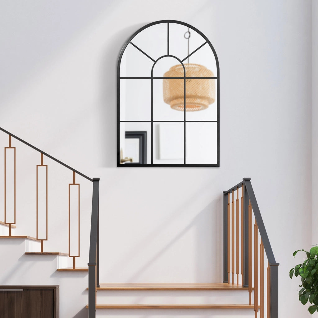Specchio Muro Arco Finestra ¨C Zephmum ¨C Nero 91x60 cm