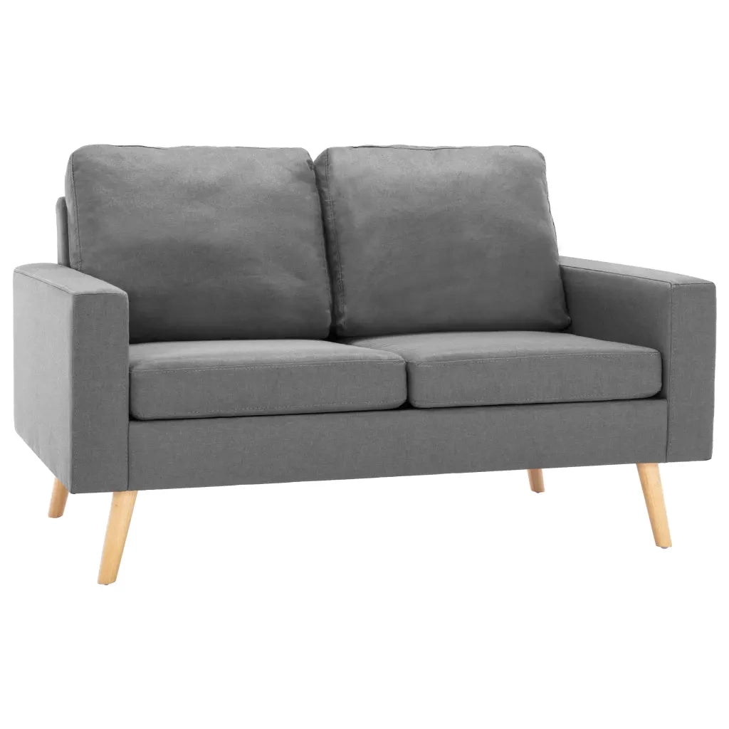 Set di Divani 2 pz in Tessuto Grigio Chiaro 3056614