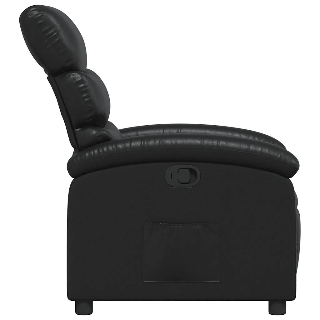 Poltrona Reclinabile Nera in Similpelle 371713