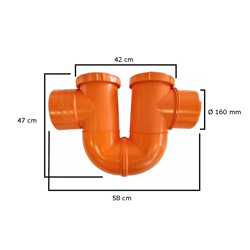 Sifone a "U" in pvc : Diametro - 160