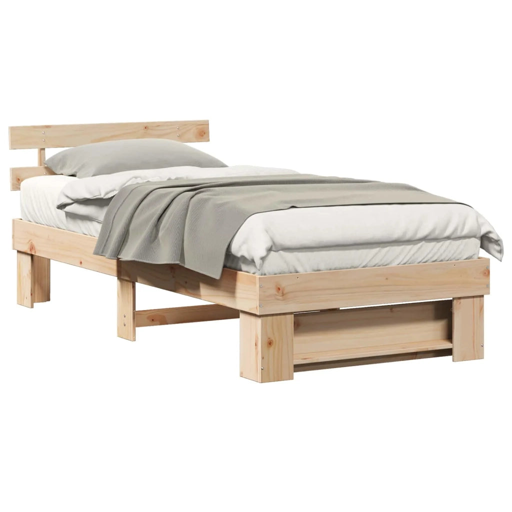 Letto singolo | Letto per adulti | Struttura del letto Marrone 90 x 200 cm Pino massello