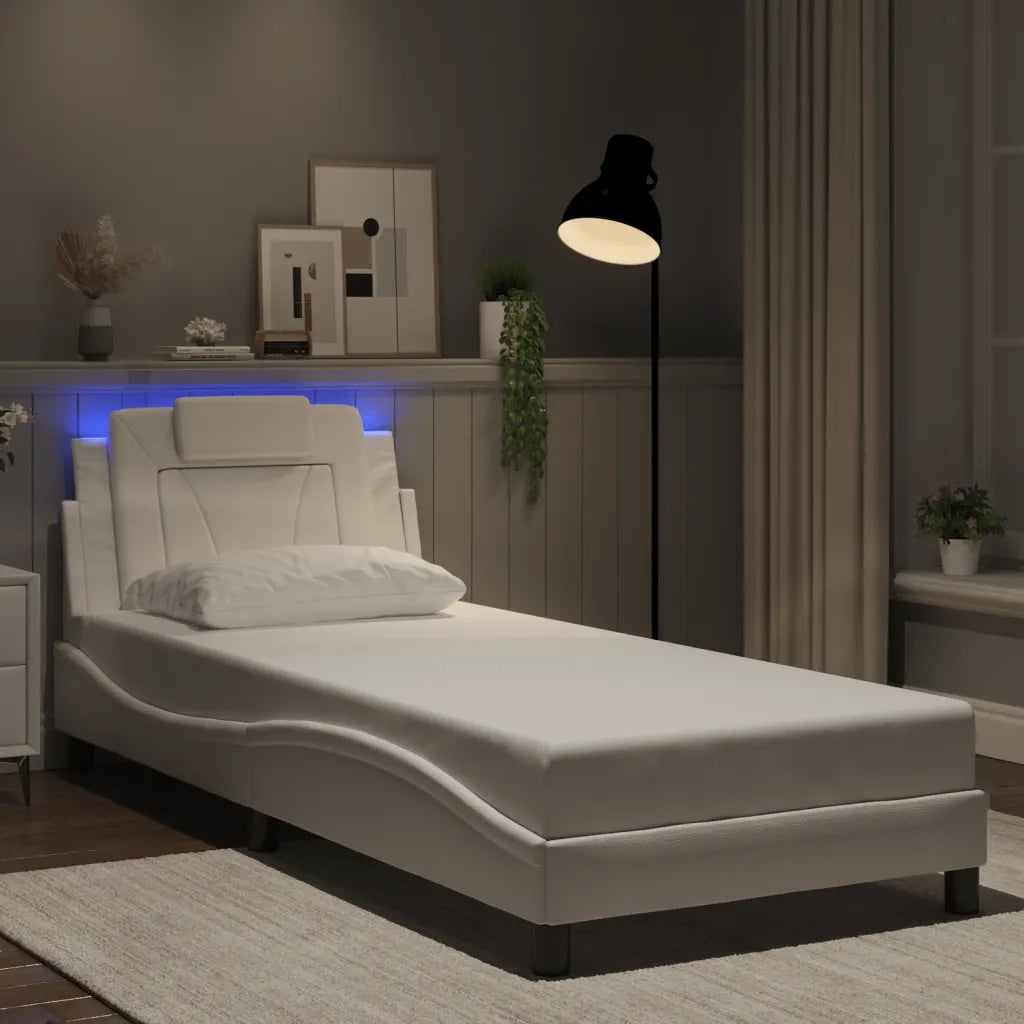 Giroletto Viana con LED senza Materasso Bianco 80x200 cm 3213981
