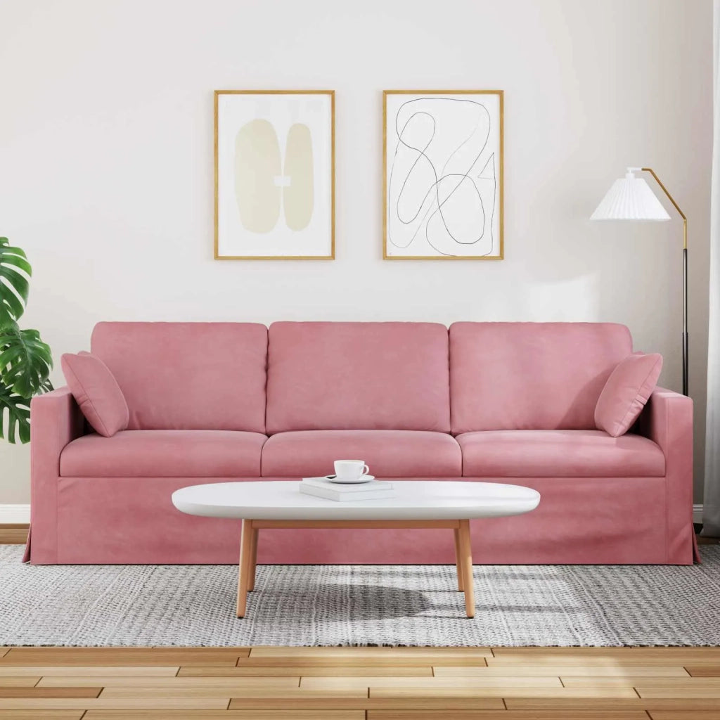 Divano Rosa 228 x 78 x 80 cm Velluto