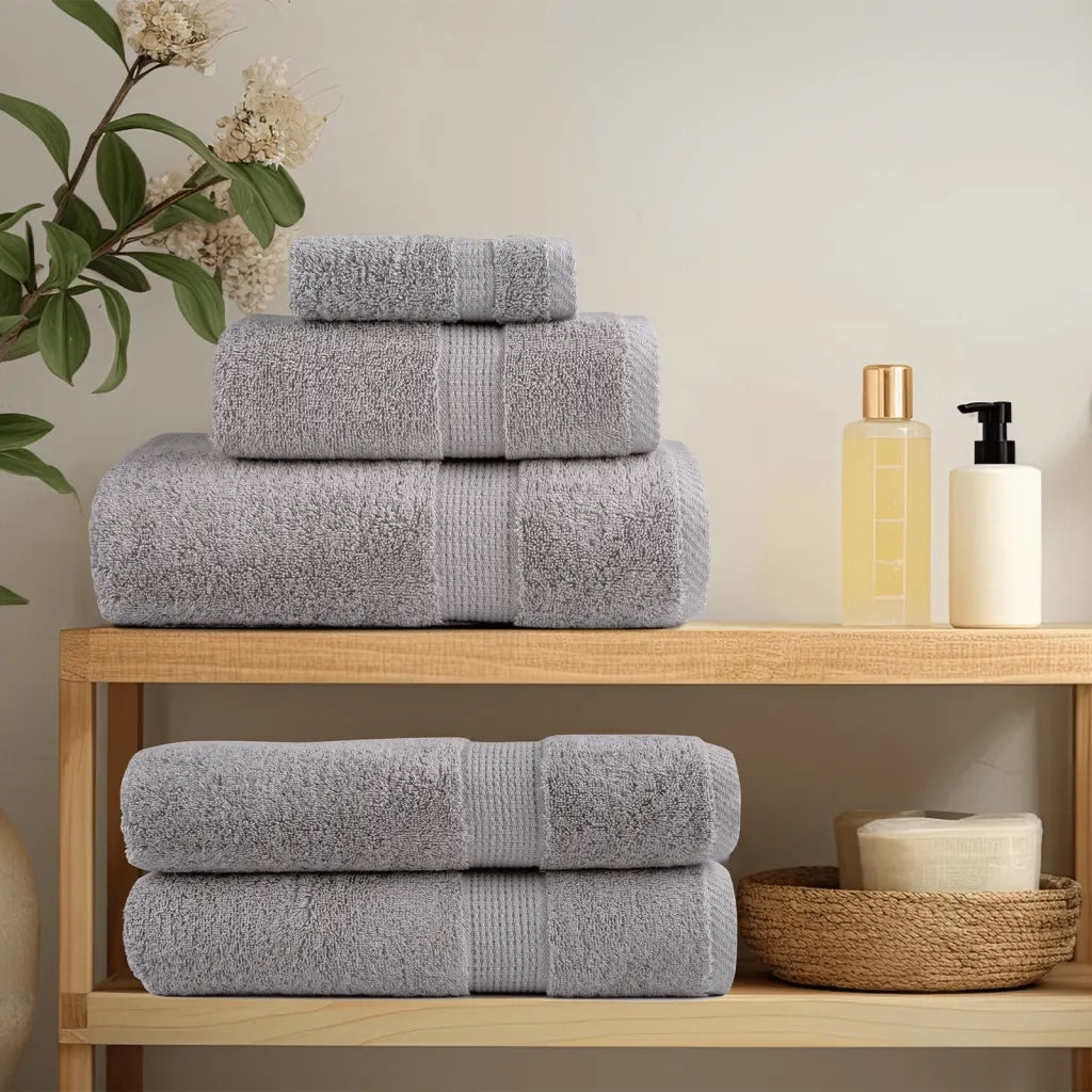 Asciugamani da bagno Premium SOLUND 4 pz Grigio 100x150 cm 600 g/m² 137312