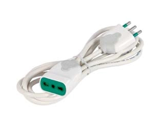 PROLUNGA ELETTRICA LINEARE BIPASSO BIANCA  mt.3  3 x mmq.1    FANTON