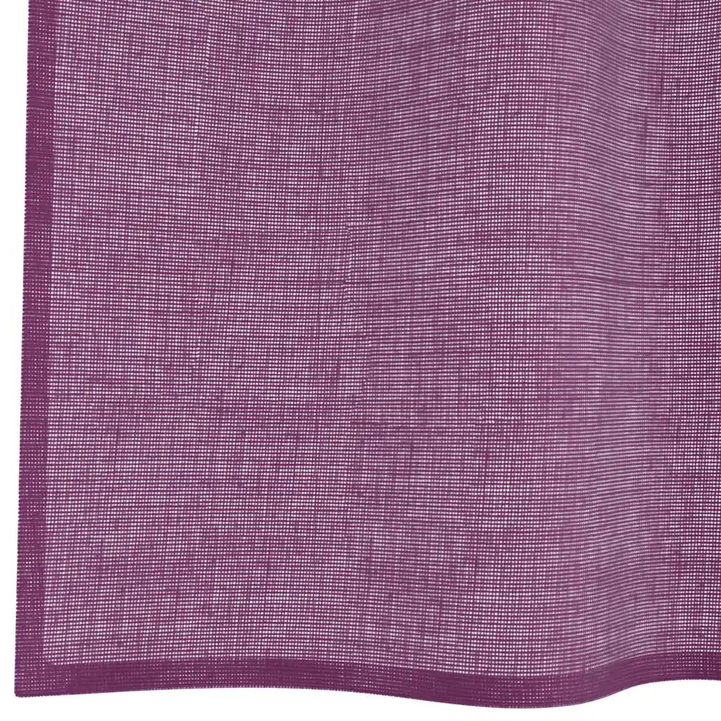 Tende in Voile con Occhielli 2 pz Viola 140x300 cm